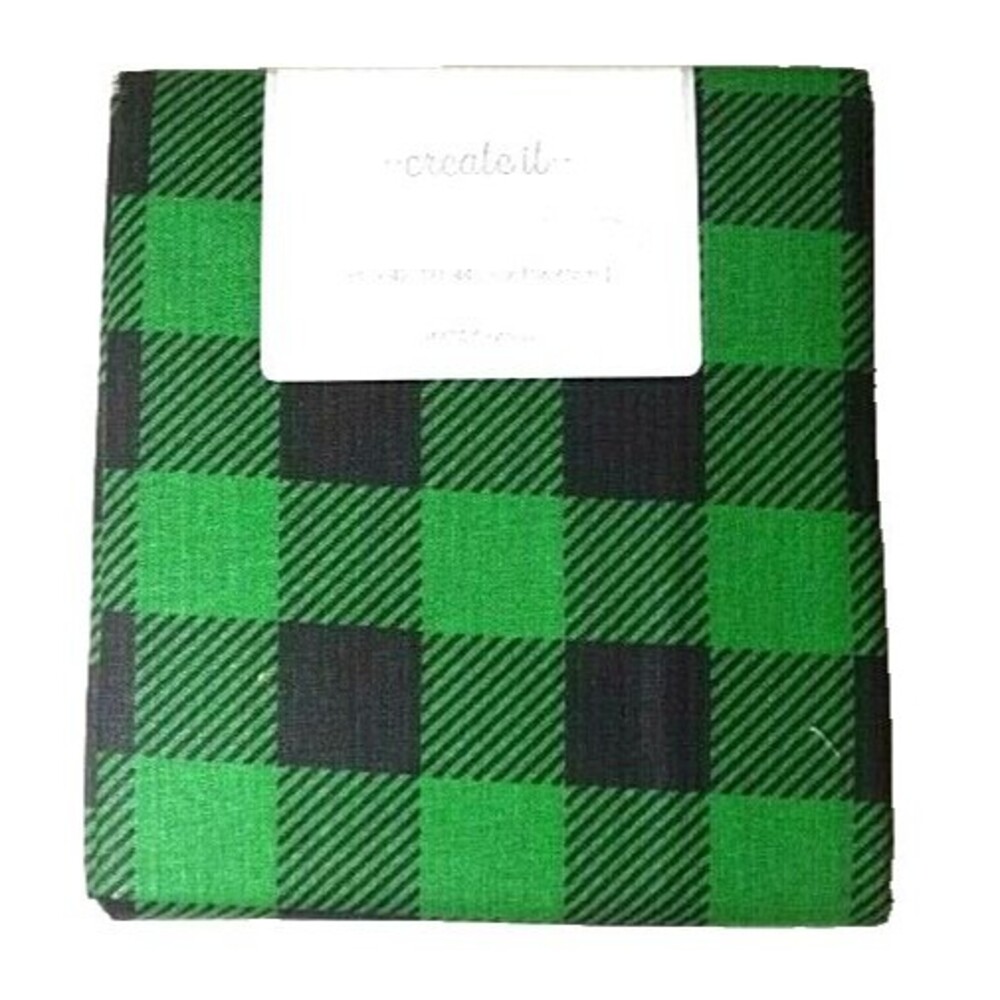 Green Black Buffalo Check Precut Sewing Fabric 36" x 42" Cotton Holiday Gift NEW